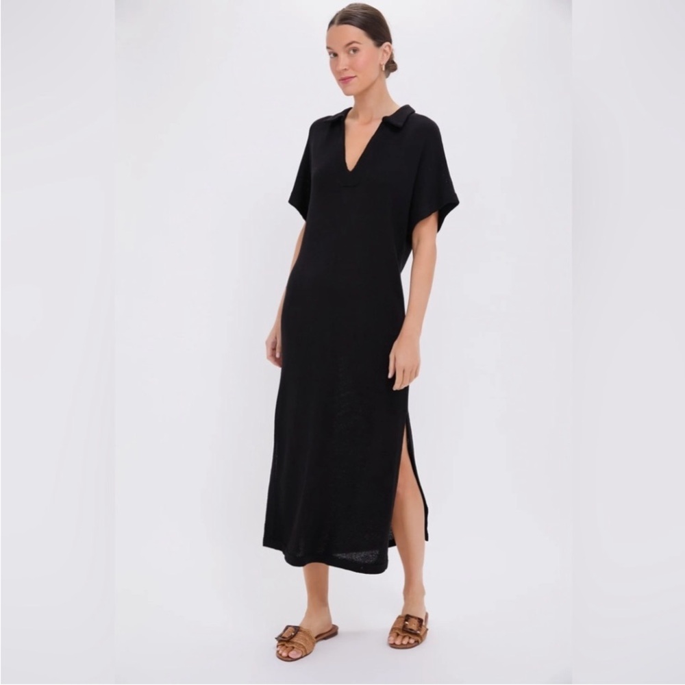 NWT Tuckernuck Pomander Place Black Knit Maren Polo Dress